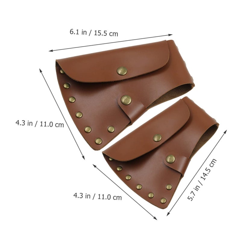 Thick Leather Sheath Case for Portable Camping Hatchet Tool Storage 2 Pack - Image 3