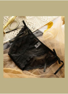 NIBEMINENT Bowknot Lace-Up Panty Black  - Image 1