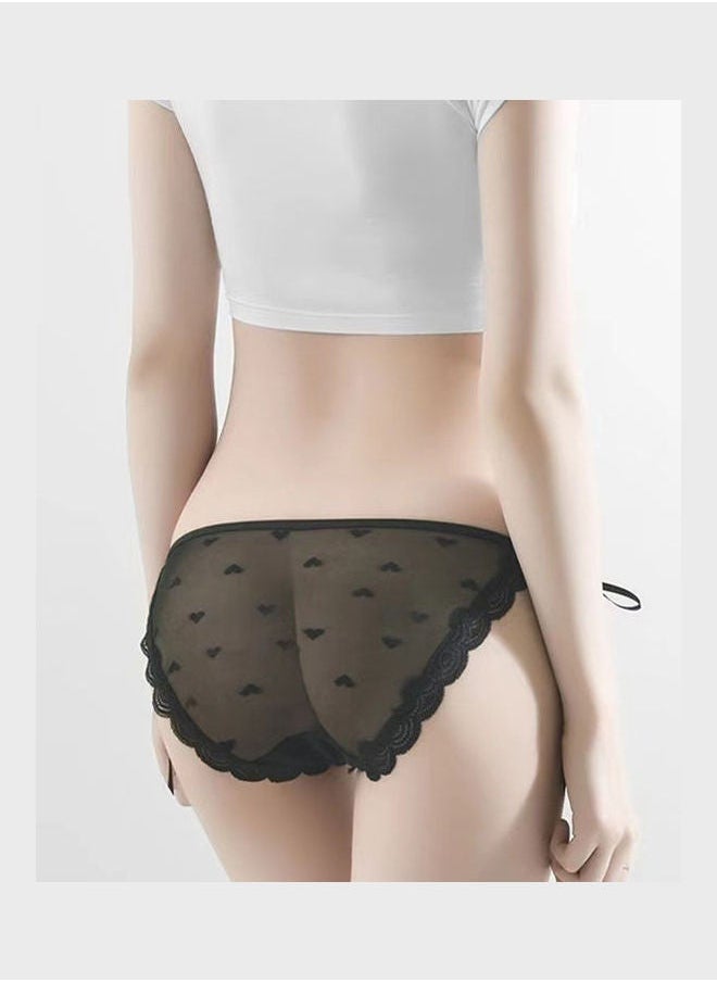 NIBEMINENT Bowknot Lace-Up Panty Black  - Image 3