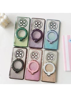 Green Tiger Case For Huawei Mate 60 Pro Rotation MagSafe Holder Gradient Glitter TPU Phone Case  - Image 2
