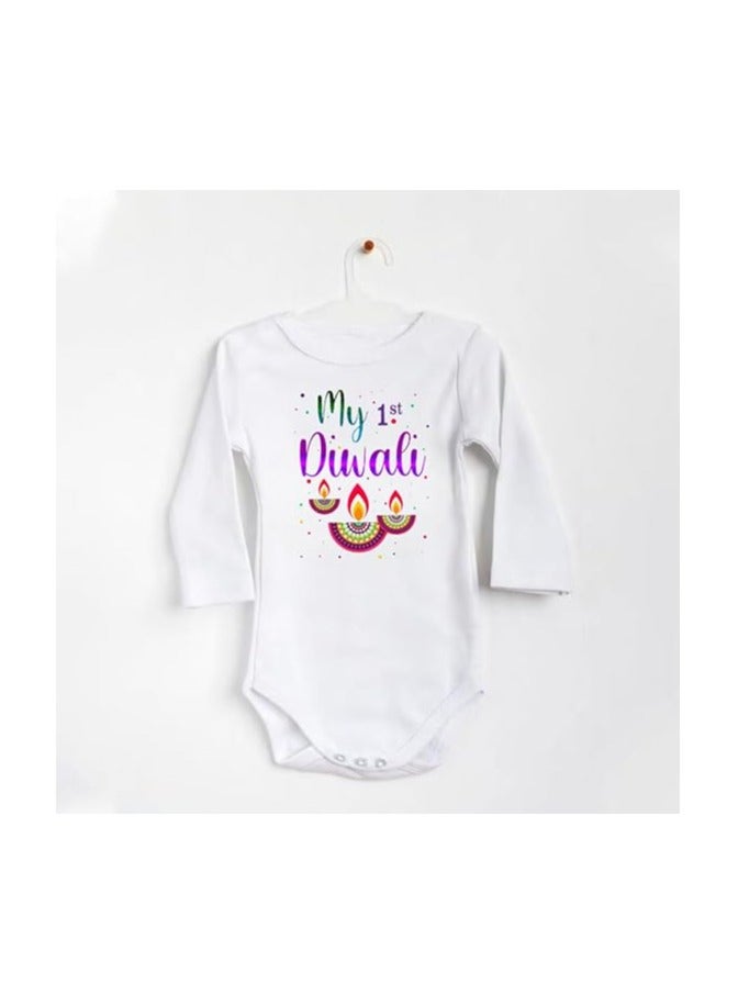 PRINTSHOP4ME Diwali Baby Romper For Celebration–Soft Cotton Full Sleeve Bodysuits For Newborns,Infants And Toddlers–Unisex Baby Onesies For Boys And Girls - Image 2