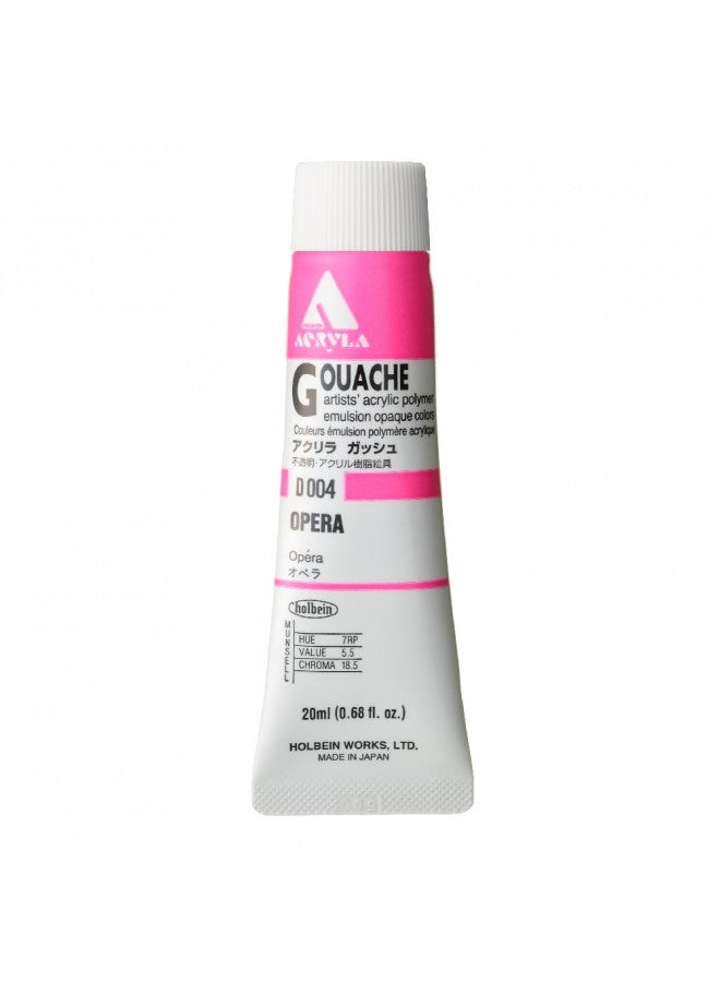 Holbein Acryla Gouache Artists Acrylic Polymer Emulsion, 20ml Opera (D004) - Image 2
