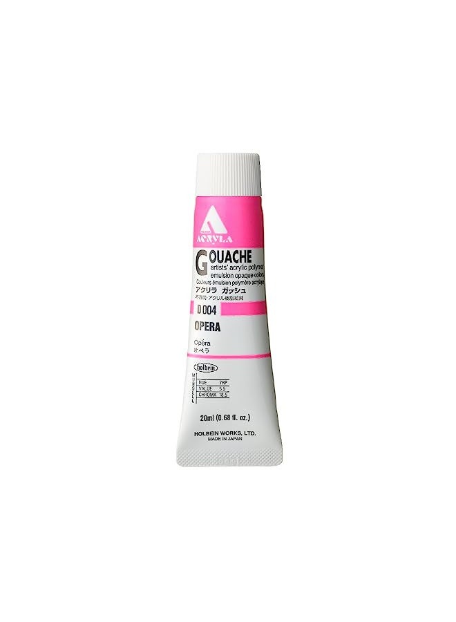 Holbein Acryla Gouache Artists Acrylic Polymer Emulsion, 20ml Opera (D004) - Image 1