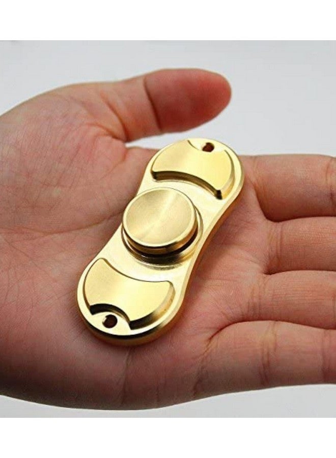 Premsons Premsons® Hand Spinner Desk Toy - High Speed Smooth Finger Spin Sensory Fidget Stress Relief Game Play for Kids & Adults - Birthday Party Gift - Combo - Rainbow Splash Triangular Head + Gold Dual - Image 3