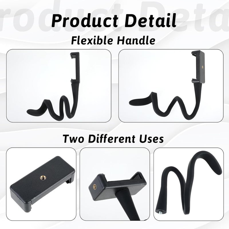Apausvcm Stroller Phone Holder Portable Flexible Cell Phone Holder Stand with Nonskidding Arm Grip Soft Alloy Phone Clamp Stroller Accessories for Baby Buggy Desk Handlebar Treadmill Pushchair - Image 3