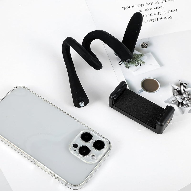 Apausvcm Stroller Phone Holder Portable Flexible Cell Phone Holder Stand with Nonskidding Arm Grip Soft Alloy Phone Clamp Stroller Accessories for Baby Buggy Desk Handlebar Treadmill Pushchair - Image 5
