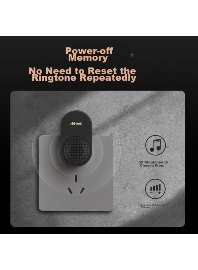 Advent Fl-313 Self-powered Wireless Doorbell, Battery-free, Waterproof, Home Call Button - Image 2