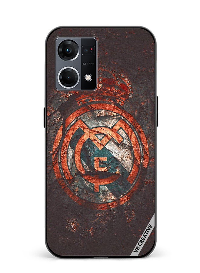 VR CREATIVE Protective Case Cover For Oppo Reno8 4G Real Madrid Cake Design Multicolour - Image 1
