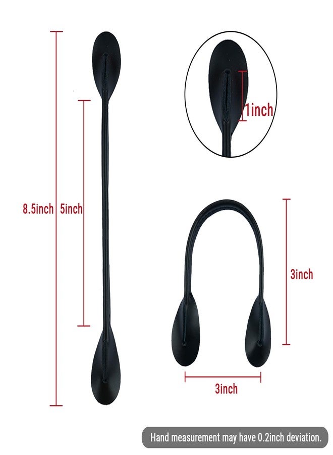 KUNN Genuine Leather Strips 4 Pcs Replacement for Medieval Button End Suspenders,Black - Image 2
