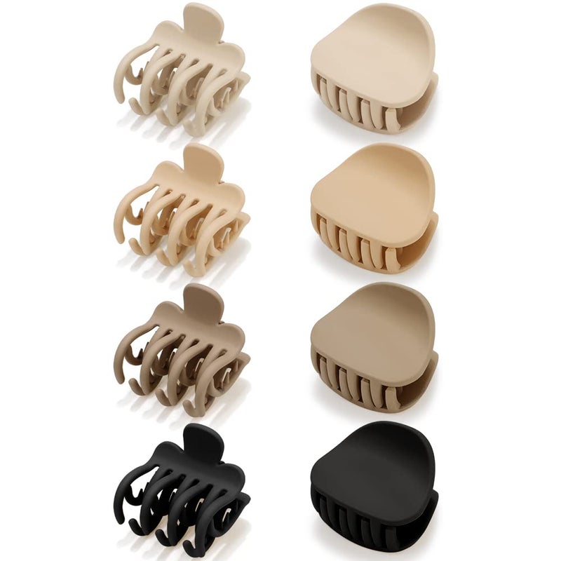 Small Hair Clips for Thin Fine and Short Hair  8 Pcs Cute Matte Claw Clips with Double Row Teeth Mini Jaw Hair Accessories