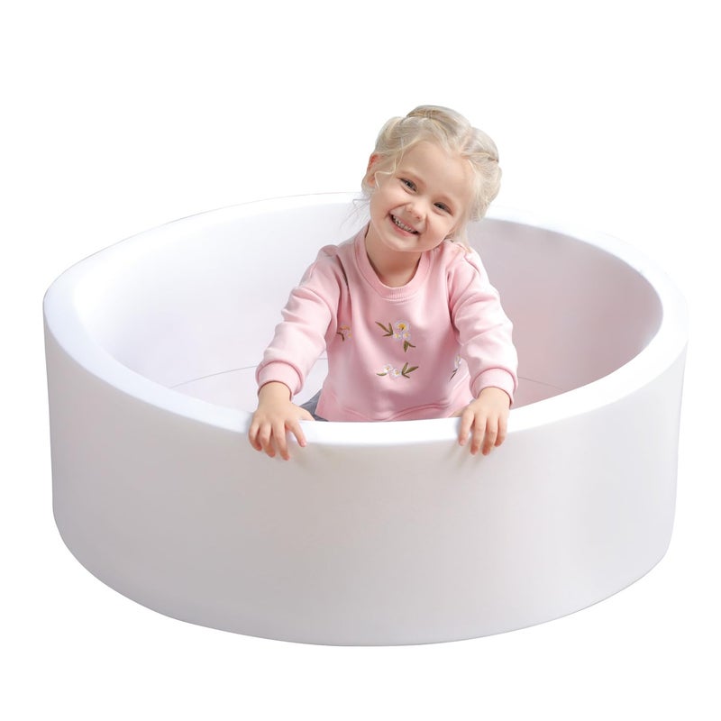 TRENDBOX Soft Memory Foam Ball Pit Sponge Indoor Round Ball Pit (NO Balls) for Toddler Children - White - Image 1