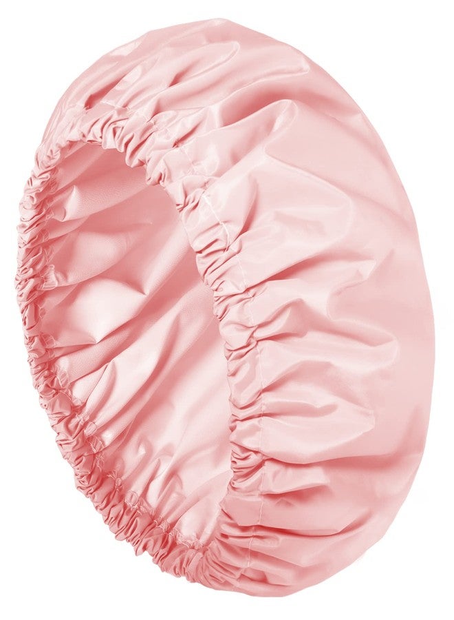 Aquior Shower Caps, Reusable Shower Cap for Women, Waterproof Layer Hair Cap, Large Size for All Hair Lengths,for Girls Spa Home Salon Use (Pink) - Image 1