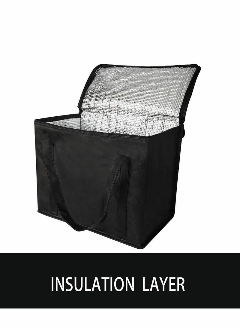 XiuWoo 2 Insulated Reusable Grocery Bag with Zippered Top, XL, Large, Frozen Foods Cold, Cooler Shopping Accessories, Insullated Bags - Image 2