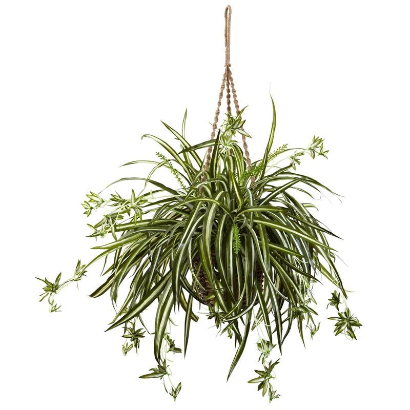 Nearly Natural Nearly Natural Spider Plant Hanging Basket 
