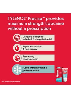 TYLENOL Precise Cooling Pain Relieving Cream, Maximum Strength 4% Lidocaine & 1% Menthol Cream for Joint Pain, Fast-Acting, Penetrating Pain Relieving Cream, Light Scent, 4oz  - Image 4