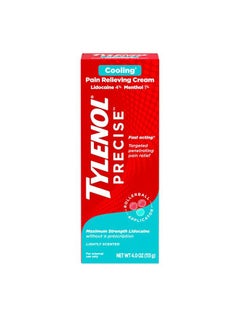 TYLENOL Precise Cooling Pain Relieving Cream, Maximum Strength 4% Lidocaine & 1% Menthol Cream for Joint Pain, Fast-Acting, Penetrating Pain Relieving Cream, Light Scent, 4oz  - Image 1
