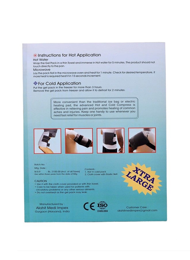 AMI Flexi Xtra Large Hot & Cold Gel Pack Reusable Soft Foldable CE ISO Certified with Cover and Elastic Belt For Multiple Therapies.(Blue/Navy Blue) - Image 4