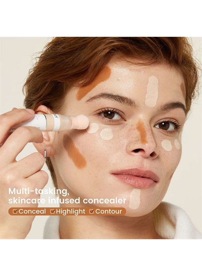 JOAH Perfect Complexion Under Eye Concealer and Serum, Korean Makeup, Hydrating Under Eye Serum Concealer Stick for Dark Circles and Puffiness, Peptide Serum with Medium Coverage - Image 4