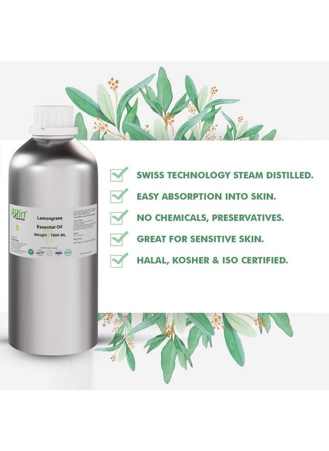 Allin Exporters Lemongrass Essential Oil 100% Natural Pure & Therapeutic Grade For Skin Face Hair & Aromatherapy Diffuser Ideal For Making Bath Soap & Candles (1000 Ml)  - Image 4