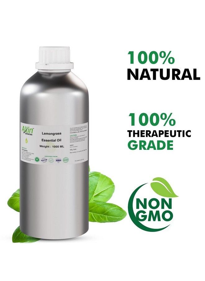 Allin Exporters Lemongrass Essential Oil 100% Natural Pure & Therapeutic Grade For Skin Face Hair & Aromatherapy Diffuser Ideal For Making Bath Soap & Candles (1000 Ml)  - Image 5