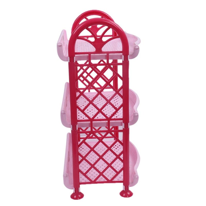 Kuber Industries Plastic 3 Layer Multipurpose Storage Organizer Rack for Kitchen, Bathroom, Living Room, Bedroom (Pink)- CTKTC037682 - Image 4