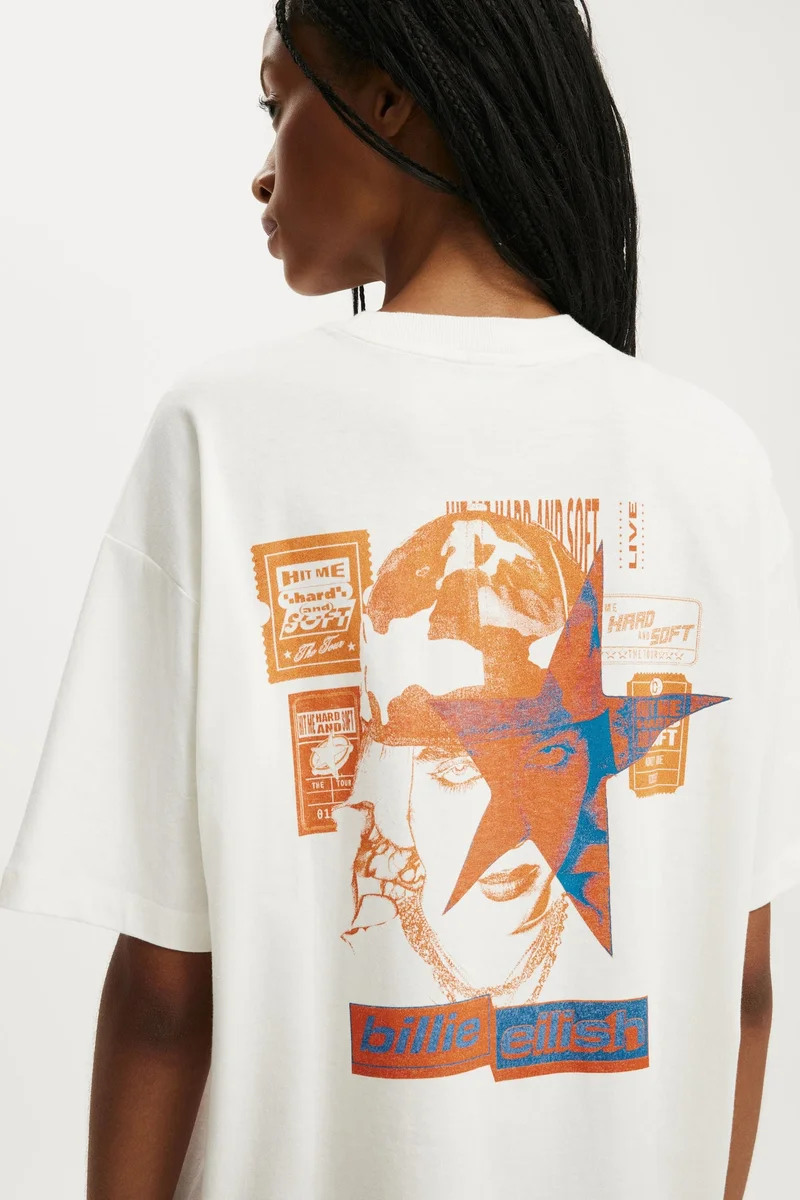 Cotton On  Billie Eilish Boxy Graphic Tee  | Best Price UAE