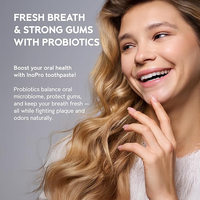 InoPro Natural Whitening Hydroxyapatite Toothpaste with Probiotic for Sensitive Teeth, Fluoride Free Enamel Repair Remineralizing Toothpaste, SLS Free, Baking Soda, Coconut Oil, 5oz - Image 4