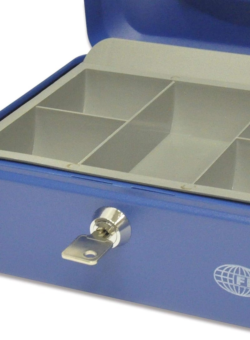 FIS Cash Box Steel Blue Color With key lock, 200 x 160 x 90 mm, 8 Inch Lock Size - FSCPTS0032BL - Image 3