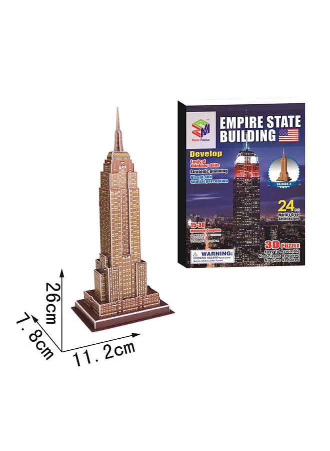 طقم ألغاز ثلاثي الأبعاد بتصميم مبنى إمباير ستيت مكون من 24 قطعة - Image 2