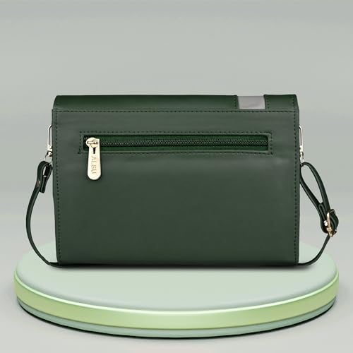 ALSU Women's trendy Sling Bag Green | handbag | purse | crossbody bag| deattachable straps |card slots (irf-019grn) - Image 3
