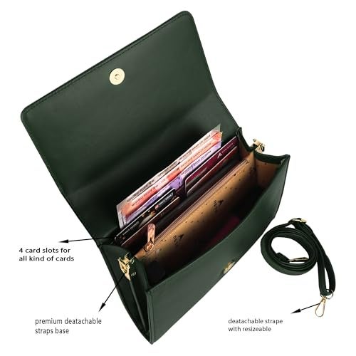 ALSU Women's trendy Sling Bag Green | handbag | purse | crossbody bag| deattachable straps |card slots (irf-019grn) - Image 4