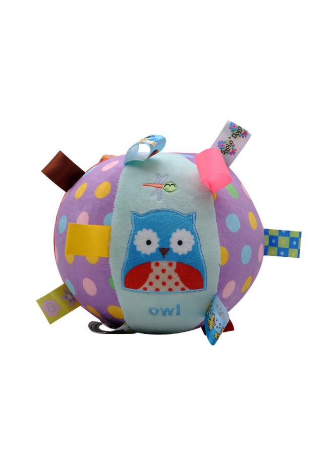 Newborn Early Education Grasping Training Baby Plush Rattle Hand Grab Ball Baby Toy CPC CE EN-Color:Owl - Image 1