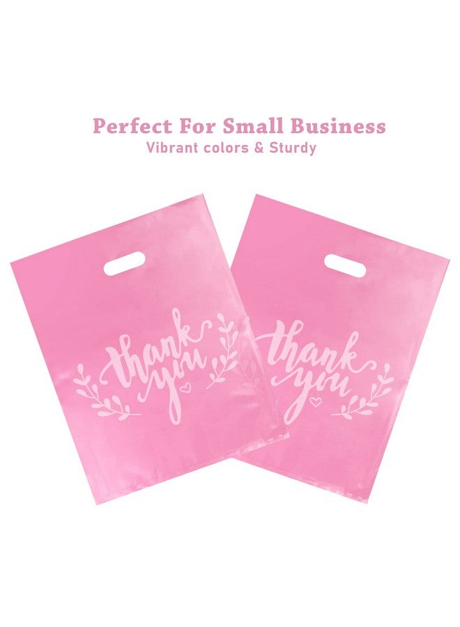 ليزي مي أكياس بضائع LazyMe Thank You، أكياس تسوق للبيع بالتجزئة للبوتيكات، أكياس هدايا، أكياس بلاستيكية مقطوعة بالقالب بكميات كبيرة، 2.36 مل 12 × 15 بوصة (وردي مع طباعة بيضاء، 100 قطعة) - Image 3