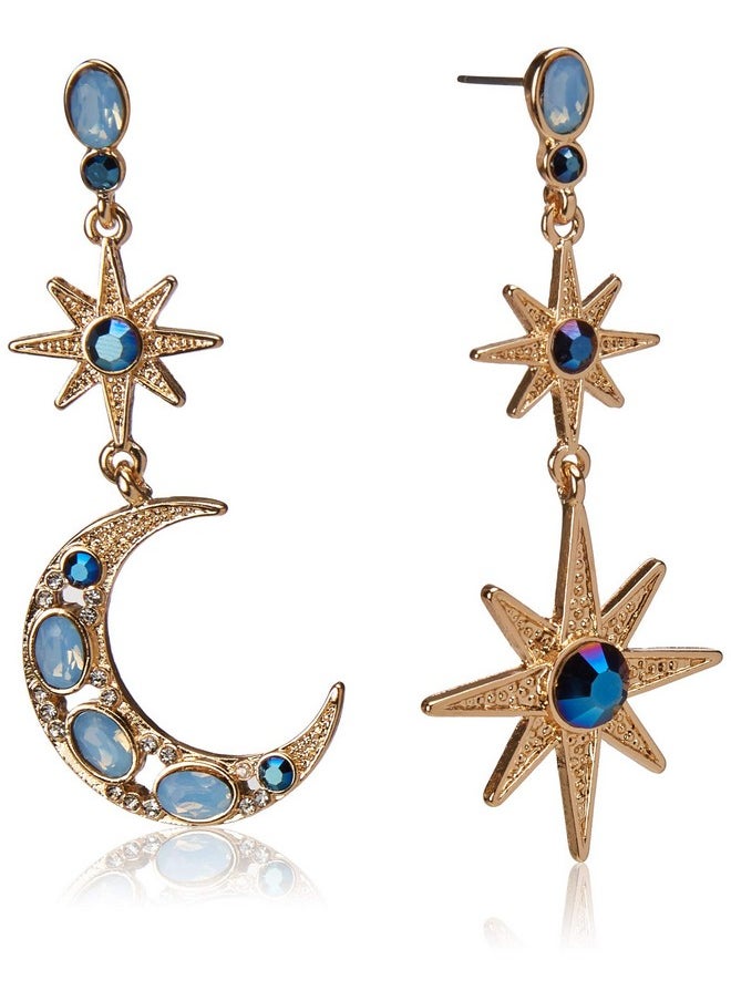 Betsey Johnson Celestial Moon & Star Drop Earrings  - Image 1