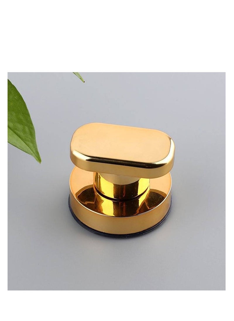 Generic Suction Cup Handle 2 Pieces Gold Suction Cup Handle Reusable Suction Cup Door Handle Portable Mobility Handle Knobs With Strong Suction Cup For Glass Door Drawer Cabinet Fridge Door Balcony Doors  - Image 1