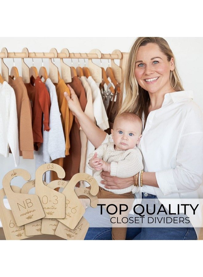 KIBAGA Beautiful Wooden Baby Closet Dividers Doublesided Organizer For Newborn To 24 Months Size Clothes Adorable Nursery Decor Hanger Dividers Easily Organize Your Little Baby Girls Or Boys Room - Image 3