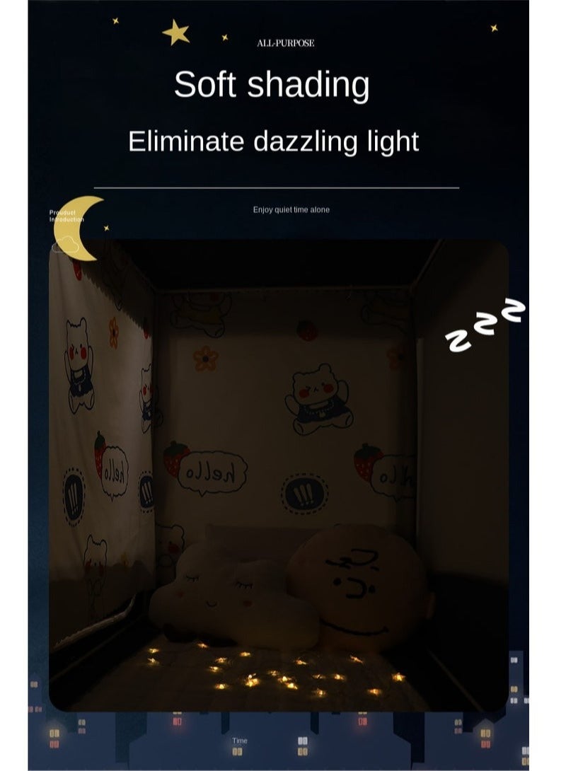 Arabest خيمة سرير مظلة ستارة ستارة تعتيم خيمة سرير مفرد ستارة قماش تظليل للطلاب مظلة سرير شبكة ناموسية حماية خصوصية النوم للطلاب - Image 2