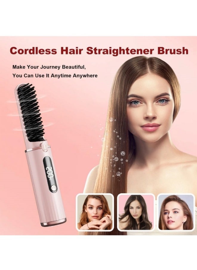 Hair Straightening Comb Brush Hair Straightener Travel Convenient Straight Hair Suitable Anti Static Heating Comb
