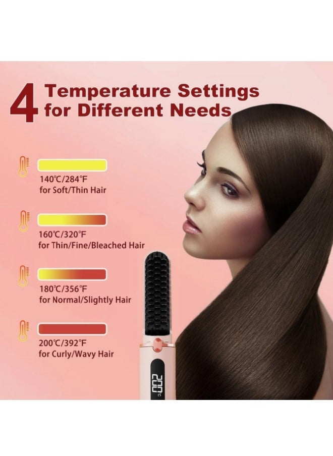 Hair Straightening Comb Brush Hair Straightener Travel Convenient Straight Hair Suitable Anti Static Heating Comb