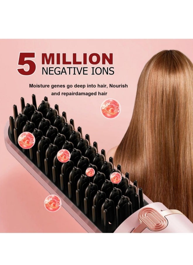 Hair Straightening Comb Brush Hair Straightener Travel Convenient Straight Hair Suitable Anti Static Heating Comb