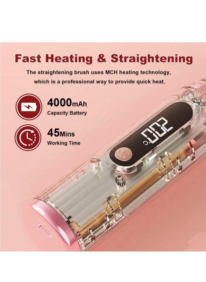 Hair Straightening Comb Brush Hair Straightener Travel Convenient Straight Hair Suitable Anti Static Heating Comb