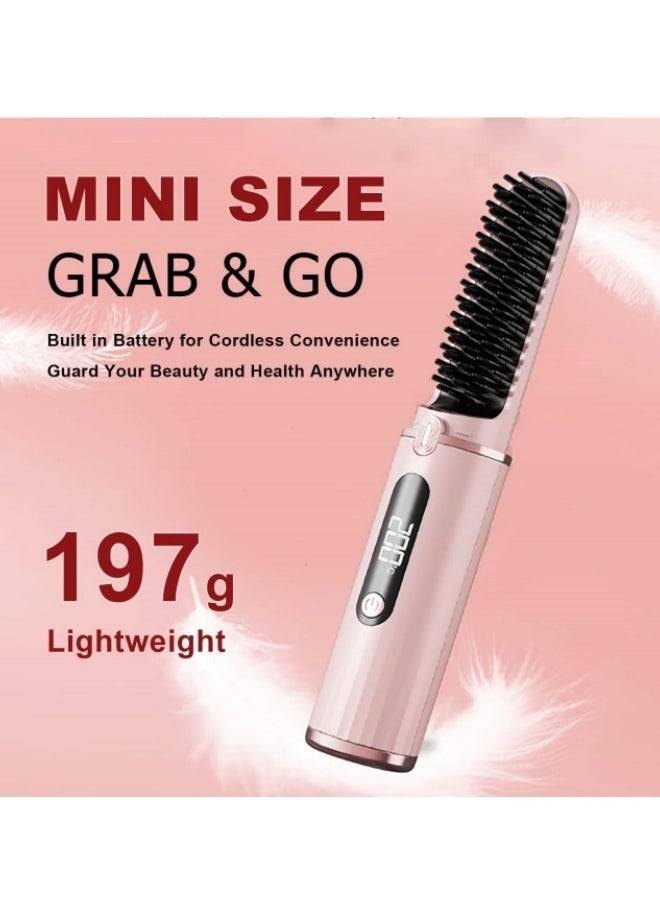 Hair Straightening Comb Brush Hair Straightener Travel Convenient Straight Hair Suitable Anti Static Heating Comb