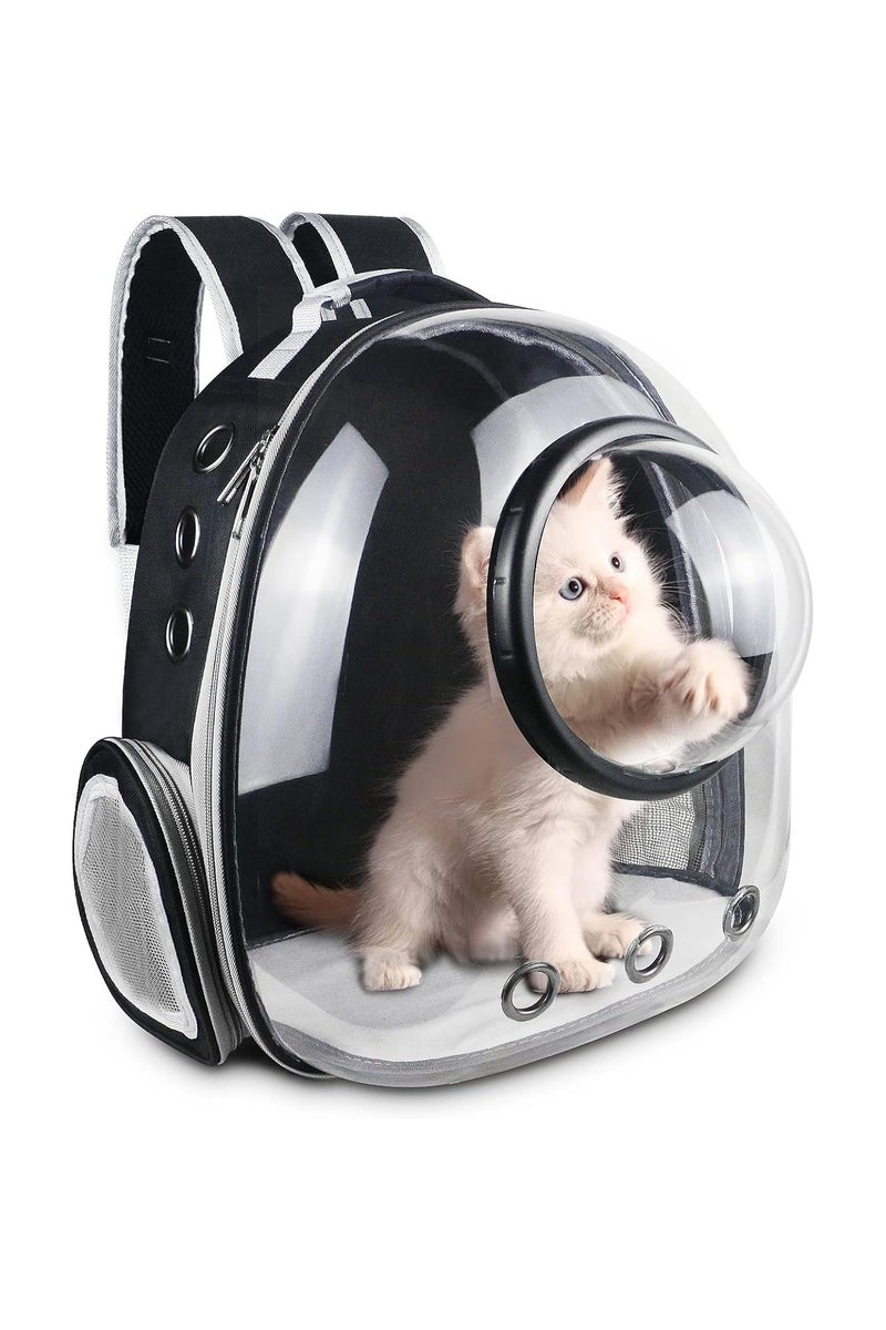 Generic Cat and Dog Carrier Backpack, Small Dog Backpack with 2 Covers, Pet and Dog Carrier Backpack, Travel Bag in Black and Grey - Image 1