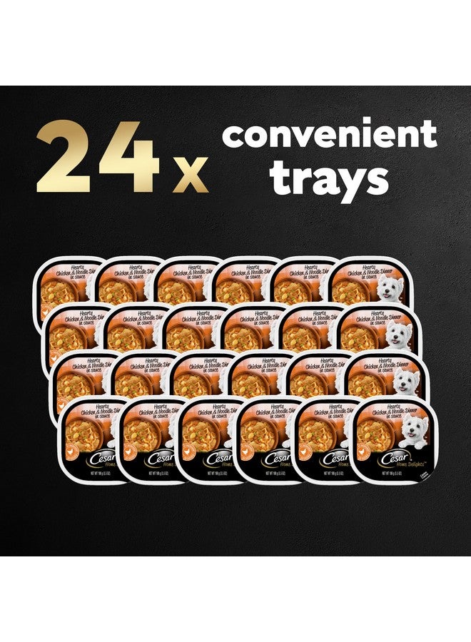 CESAR HOME DELIGHTS Adult Wet Dog Food Hearty Chicken & Noodle Dinner in Sauce, 3.5 oz. Easy Peel Trays, Pack of 24 - Image 2