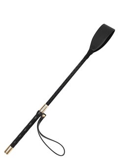 KASTWAVE Riding Crop for Horse, Black Leather Equestrian Training Tool, 18-Inch Horse Whip with Double Slapper, Premium Quality Equestrianism Horse Riding Crop, Outdoor Training Tool Black  - Image 1