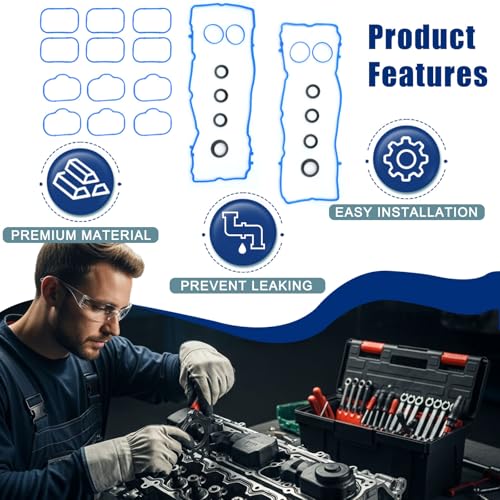 KERAIDMOTO 3.6L Valve Cover Intake Manifold Gasket Set Compatible with Jeep Dodge Chrysler 200 300 Wrangler Cherokee Journey Challenger Charger Durango Ram 1500 ProMaster 3.6 V6 2011-2020 VS50805R 5184596AE - Image 3