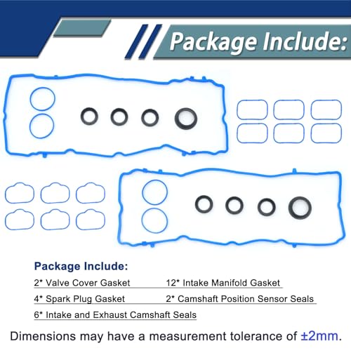 KERAIDMOTO 3.6L Valve Cover Intake Manifold Gasket Set Compatible with Jeep Dodge Chrysler 200 300 Wrangler Cherokee Journey Challenger Charger Durango Ram 1500 ProMaster 3.6 V6 2011-2020 VS50805R 5184596AE - Image 5