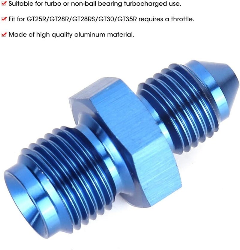 woobles for 4an oil feed with restrictor Turbo Oil Feed Restrictor 3AN Aluminum Blue Stable Performance Turbo Oil Feed Restrictor Fitting Turbo Oil Feed Restrictor Accessory Restrictor Oil Feed - Image 1