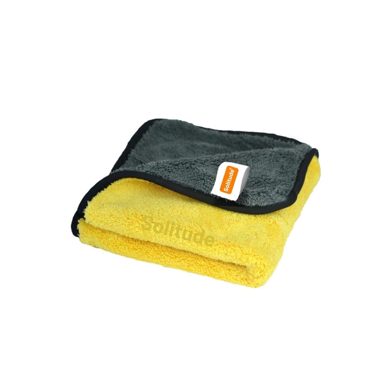 Solitude Microfiber Cleaning Towel Cloth 40 x 40 cms, 400 GSM Highly Absorbent Dust Lint Free Multipurpose Towels for All Vehicles Bike, Car, Glass Detailing, Cleaning, Washing - Image 1