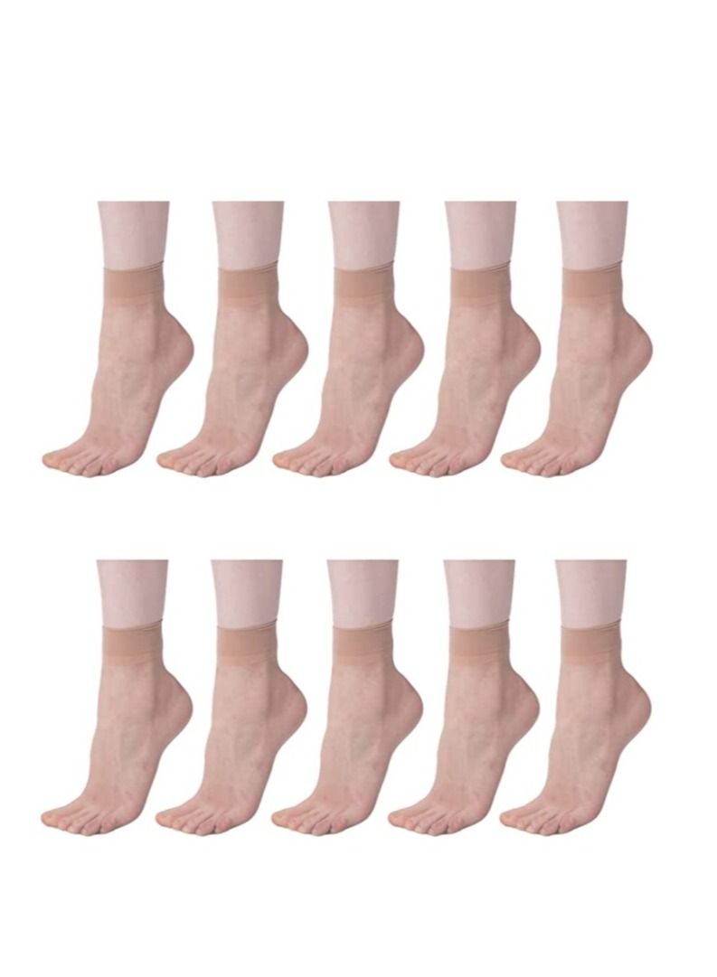 10 Pairs Sheer Nylon Ankle Short Socks  - Image 1